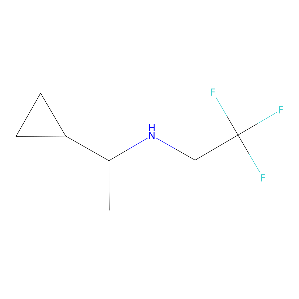 (1-Cyclopropylethyl)(2,2,2-trifluoroethyl)amine molecular structure, CAS 790263-40-0
