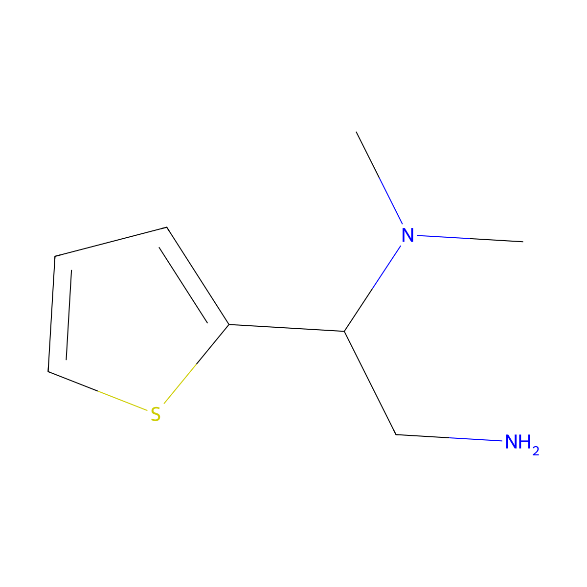 N1,N1-dimethyl-1-(thiophen-2-yl)ethane-1,2-diamine molecular structure, CAS 790263-41-1