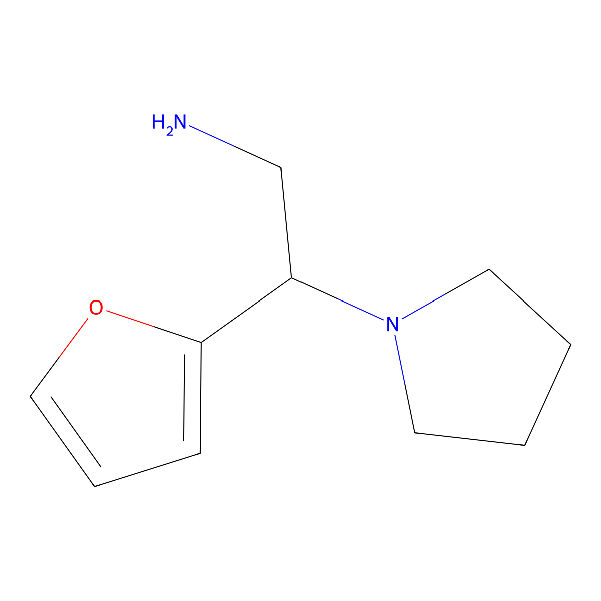 2-(Furan-2-yl)-2-(pyrrolidin-1-yl)ethan-1-amine molecular structure, CAS 790263-43-3