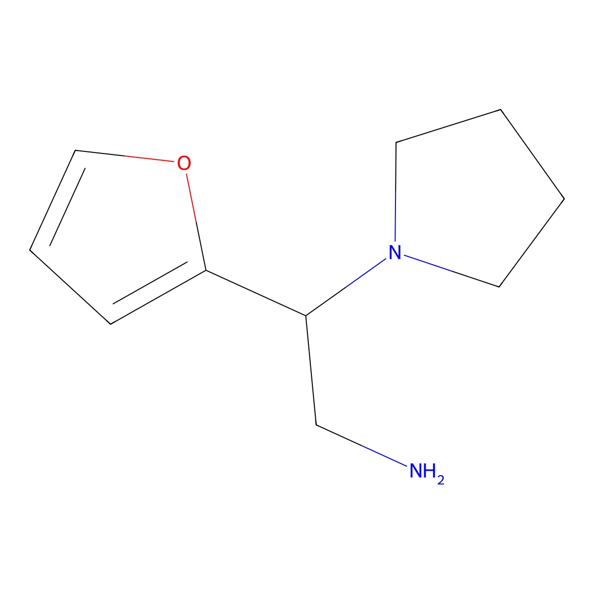 2-(Furan-2-yl)-2-(pyrrolidin-1-yl)ethan-1-amine molecular structure, CAS 790263-43-3