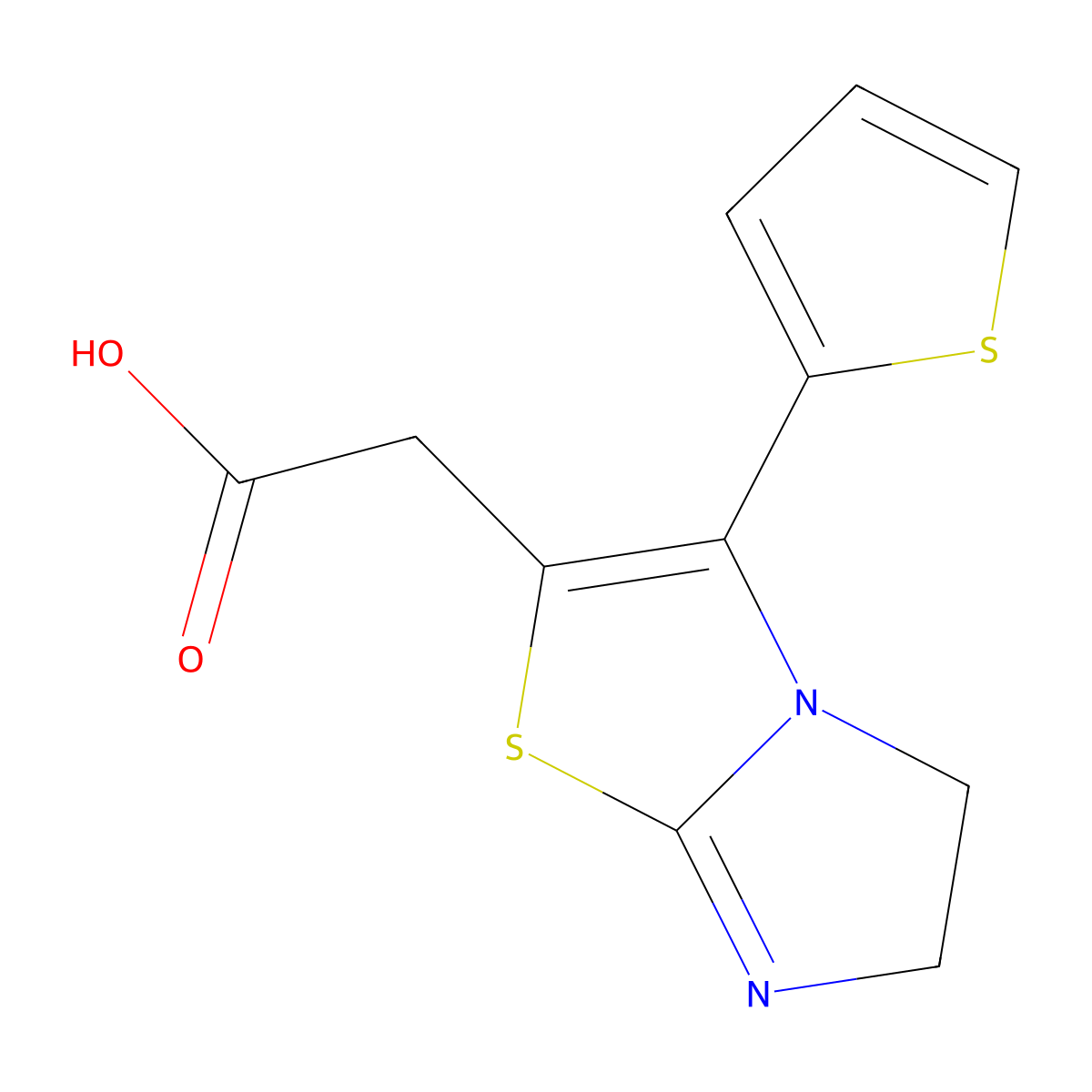 2-[3-(thiophen-2-yl)-5H,6H-imidazo[2,1-b][1,3]thiazol-2-yl]acetic acid molecular structure, CAS 790263-50-2