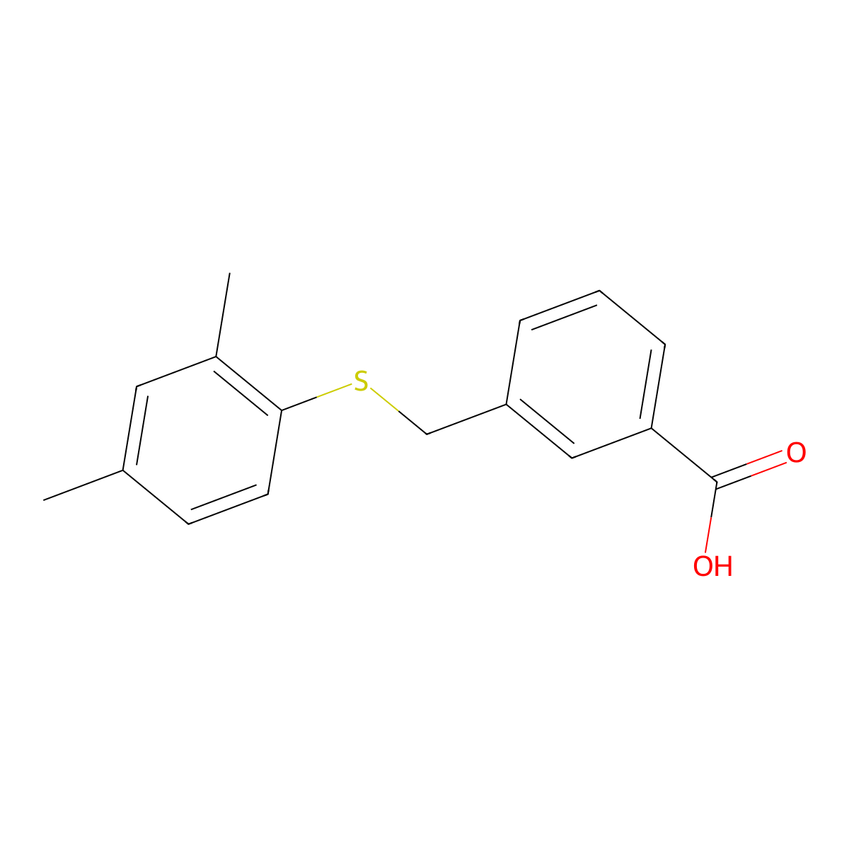 3-{[(2,4-Dimethylphenyl)sulfanyl]methyl}benzoic acid molecular structure, CAS 790263-58-0
