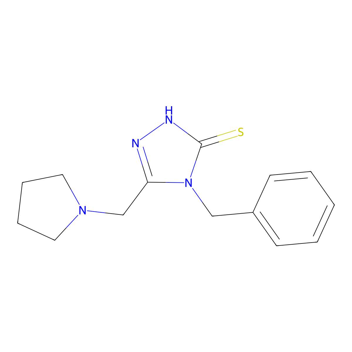 4-benzyl-5-[(pyrrolidin-1-yl)methyl]-4H-1,2,4-triazole-3-thiol molecular structure, CAS 790263-60-4