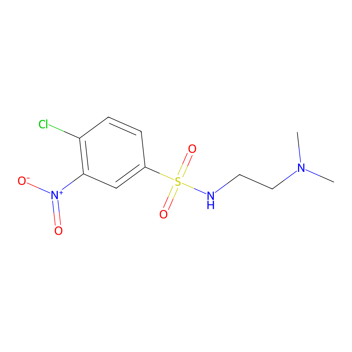 4-chloro-N-(2-(dimethylamino)ethyl)-3-nitrobenzene-1-sulfonamide molecular structure, CAS 790263-62-6