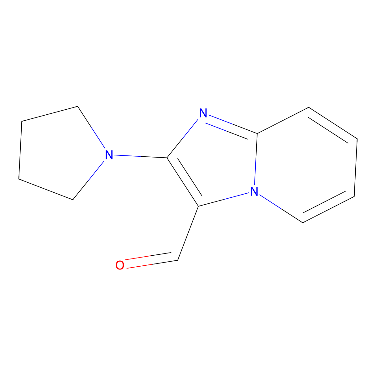 2-Pyrrolidin-1-ylimidazo[1,2-a]pyridine-3-carbaldehyde molecular structure, CAS 790263-72-8