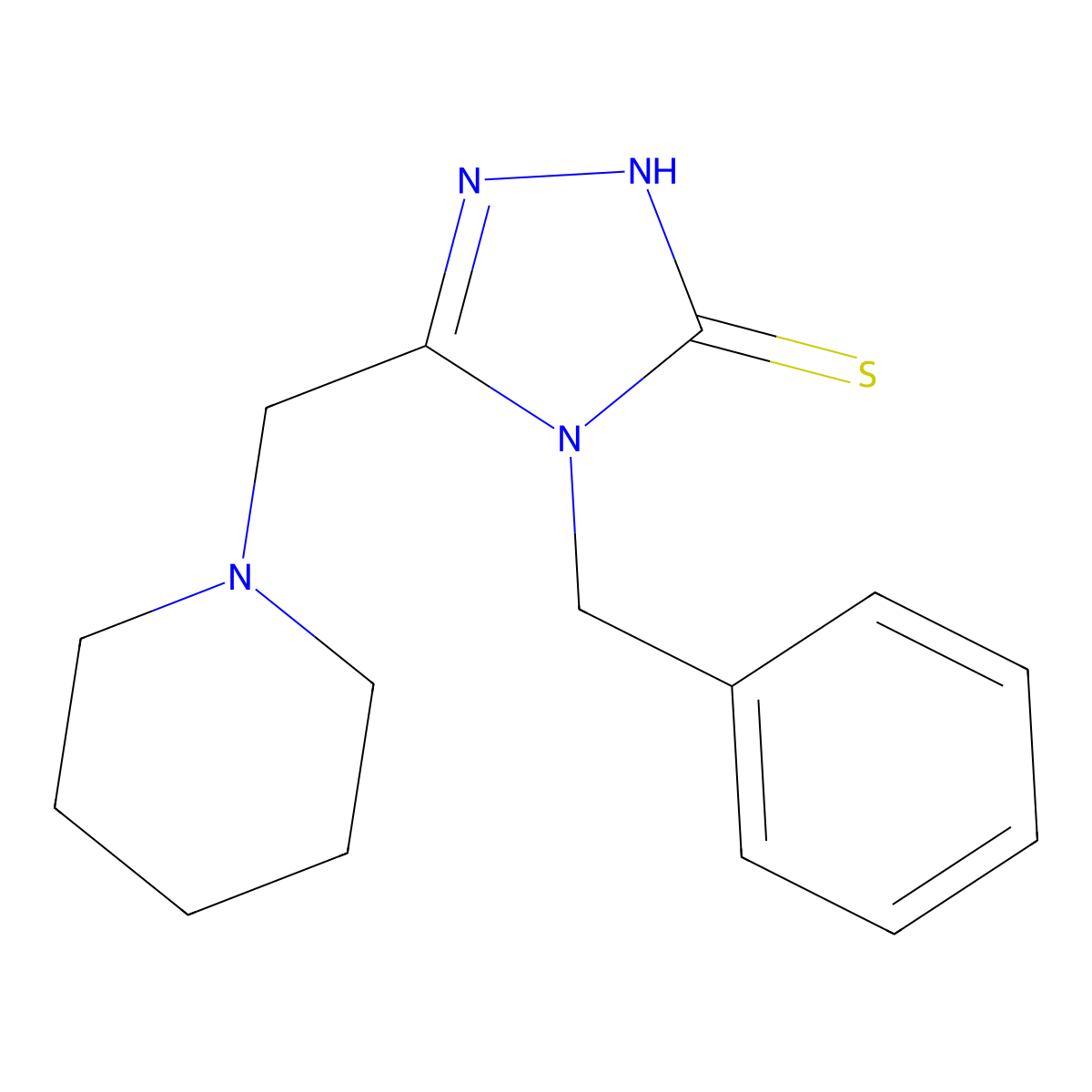 4-benzyl-5-(piperidin-1-ylmethyl)-4H-1,2,4-triazole-3-thiol molecular structure, CAS 790263-73-9