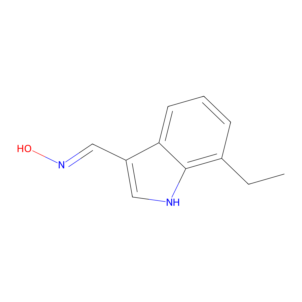 N-[(7-ethyl-1H-indol-3-yl)methylidene]hydroxylamine molecular structure, CAS 790263-81-9