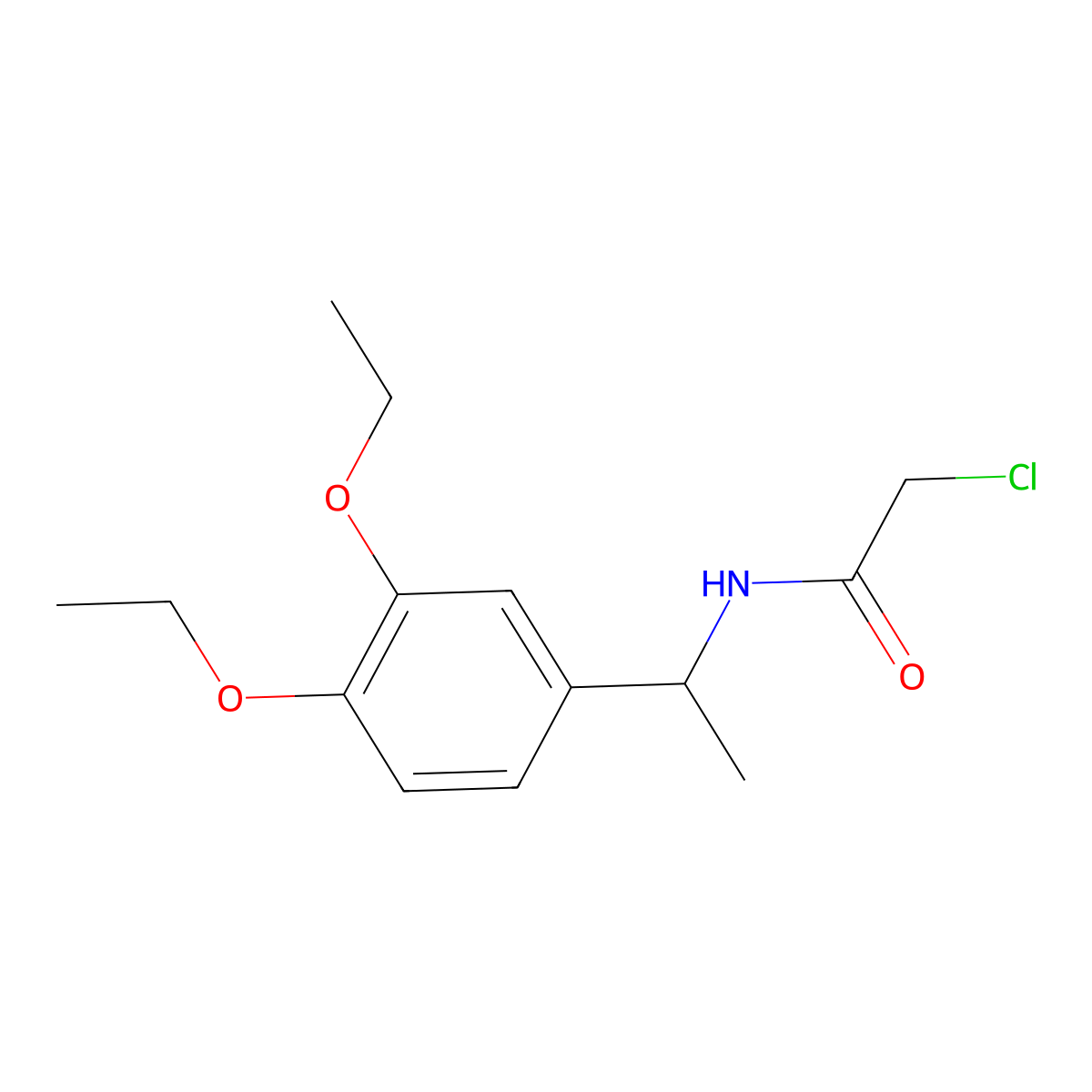 2-chloro-N-[1-(3,4-diethoxyphenyl)ethyl]acetamide molecular structure, CAS 790263-84-2