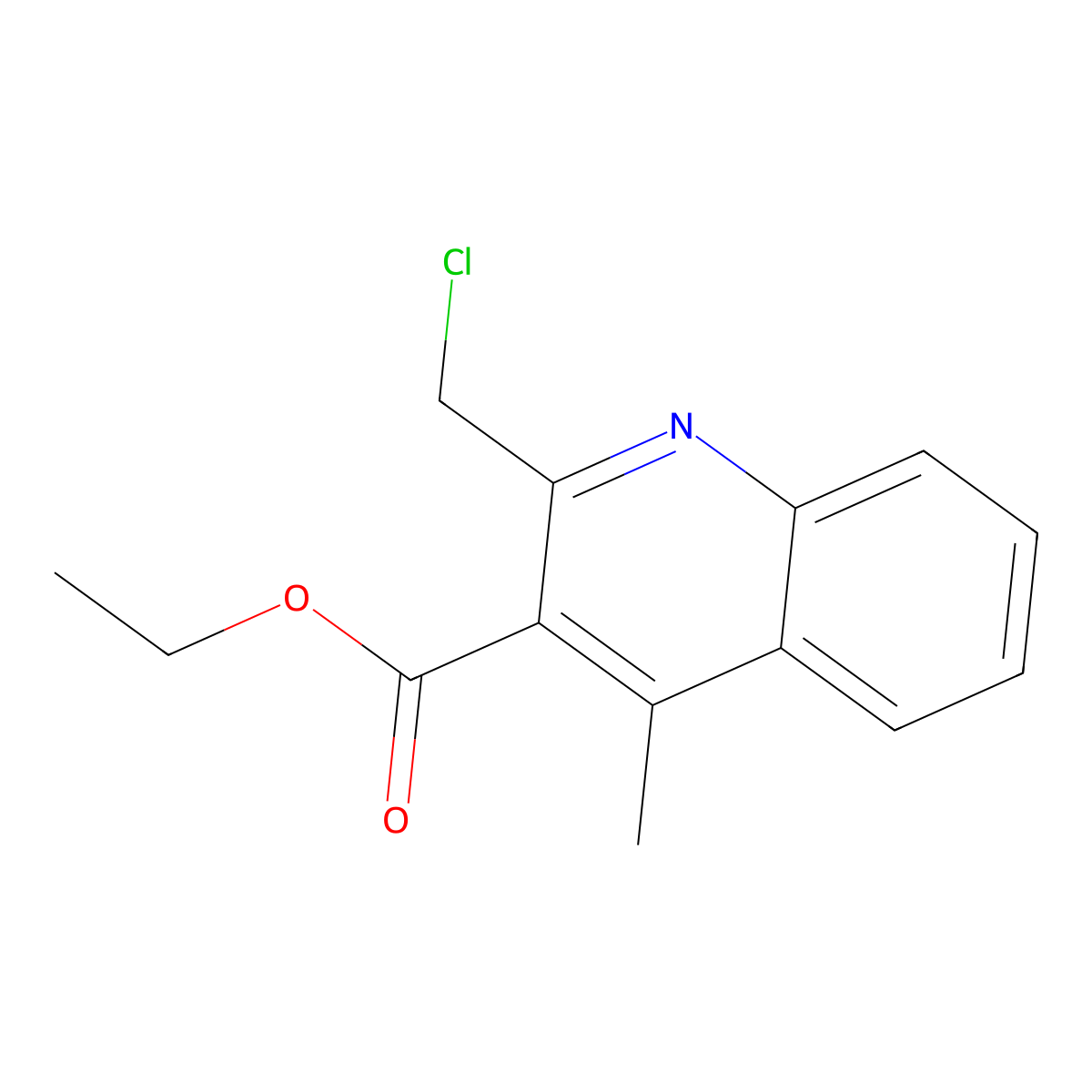 Ethyl 2-(chloromethyl)-4-methylquinoline-3-carboxylate molecular structure, CAS 790263-88-6