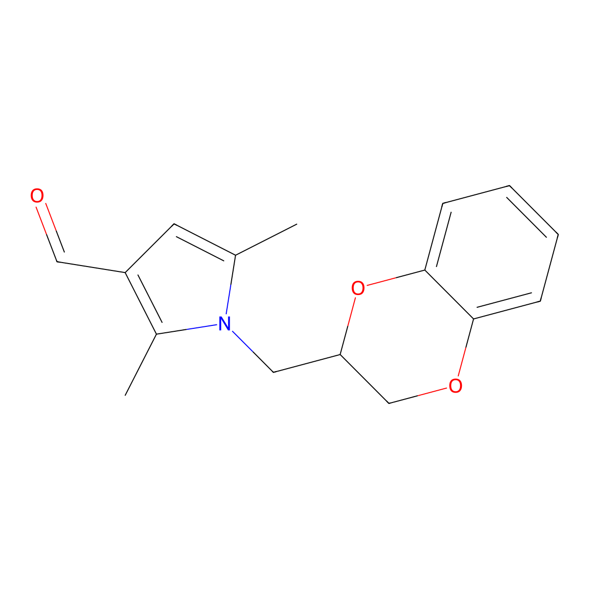 1-(2,3-dihydro-1,4-benzodioxin-2-ylmethyl)-2,5-dimethyl-1H-pyrrole-3-carbaldehyde molecular structure, CAS 790263-89-7