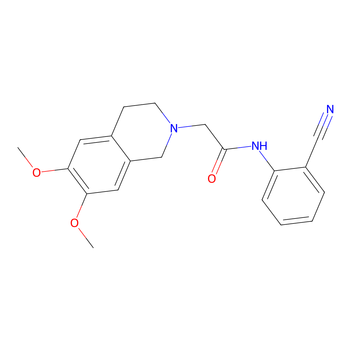 N-(2-cyanophenyl)-2-(6,7-dimethoxy-3,4-dihydroisoquinolin-2(1H)-yl)acetamide molecular structure, CAS 790265-55-3