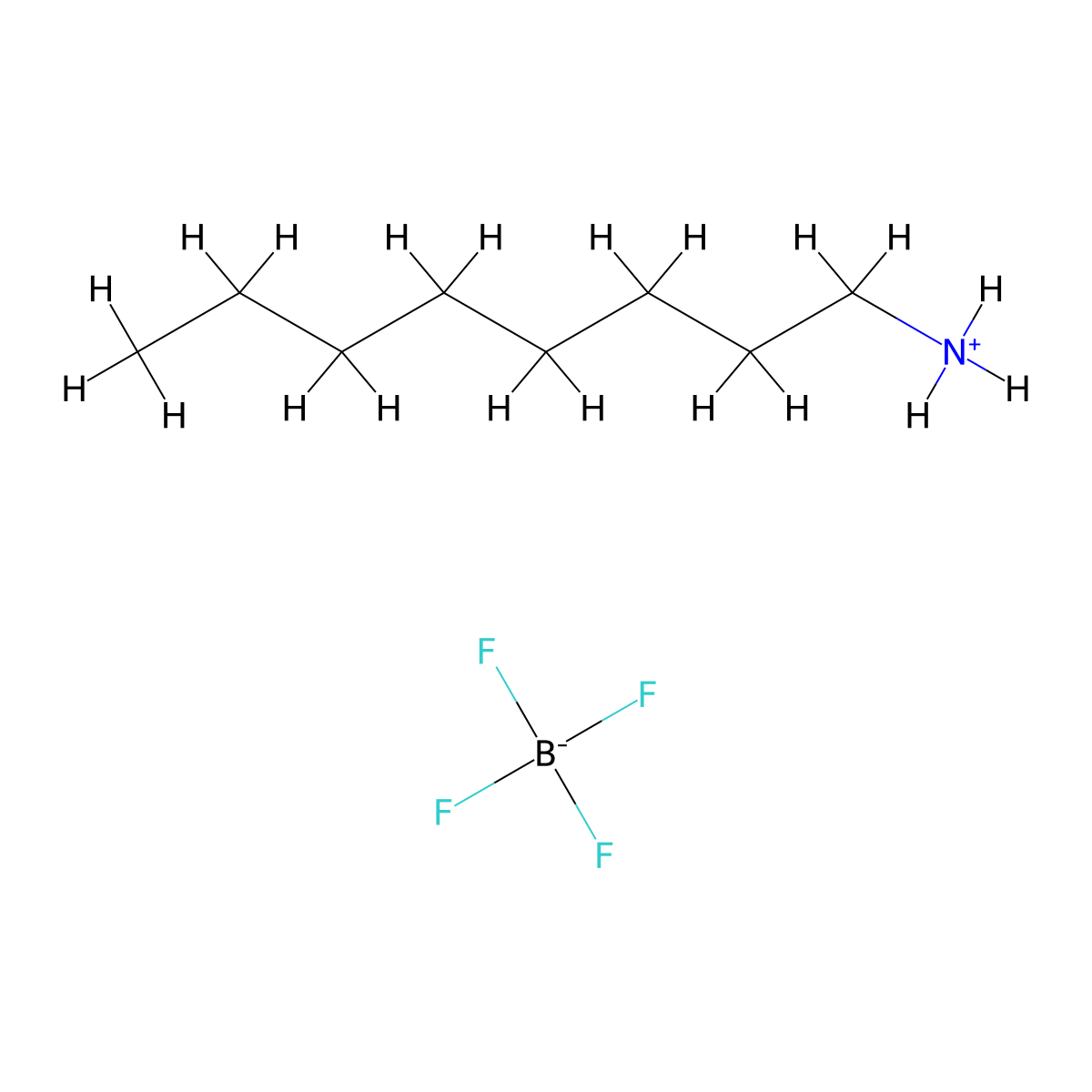 n-Octylammonium tetrafluoroborate molecular structure, CAS 790269-39-5