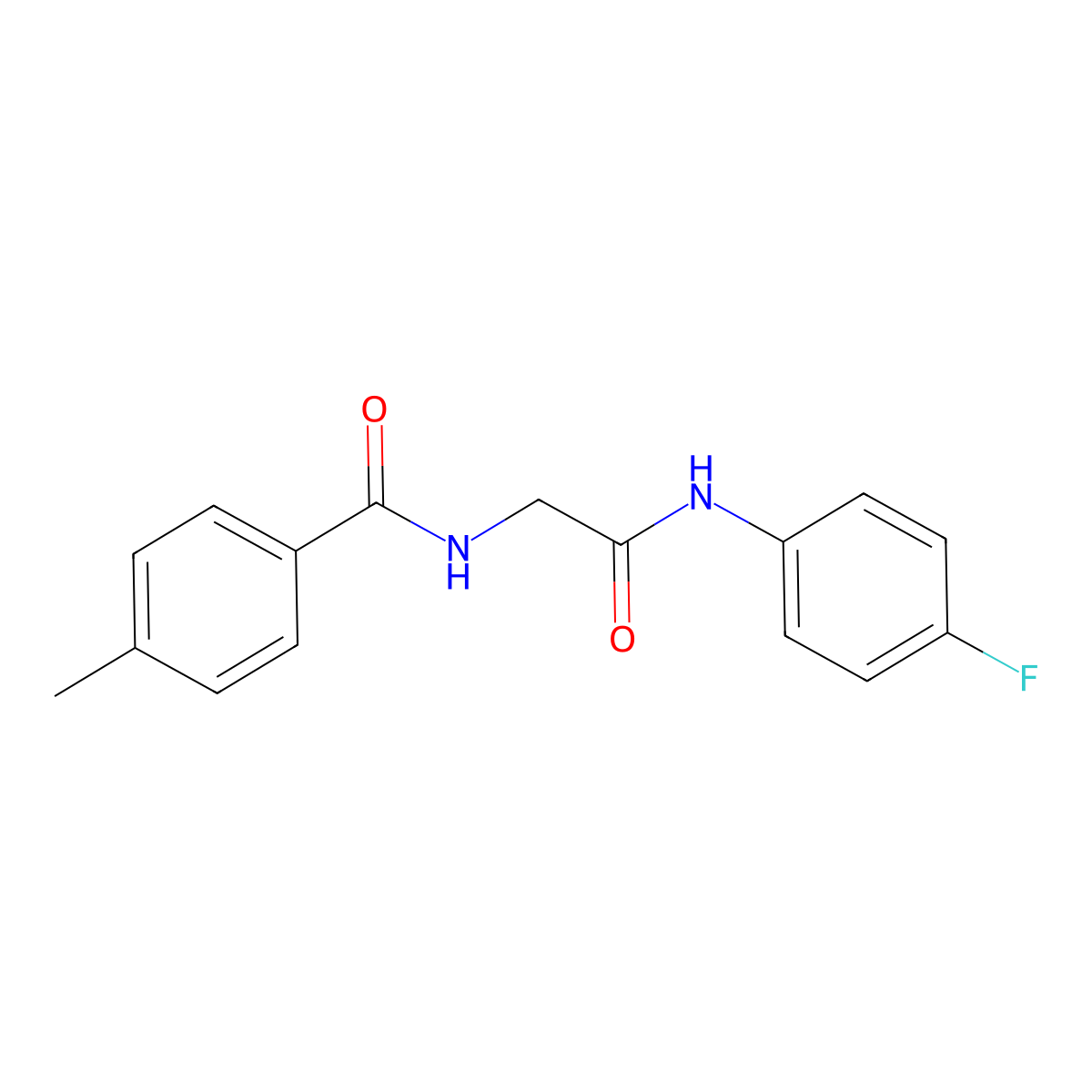 N-{2-[(4-fluorophenyl)amino]-2-oxoethyl}-4-methylbenzamide molecular structure, CAS 790270-72-3