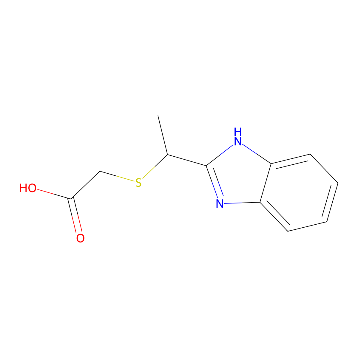 2-{[1-(1H-1,3-benzodiazol-2-yl)ethyl]sulfanyl}acetic acid molecular structure, CAS 790270-73-4