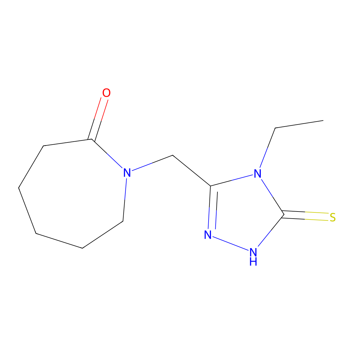 1-[(4-ethyl-5-sulfanyl-4H-1,2,4-triazol-3-yl)methyl]azepan-2-one molecular structure, CAS 790270-75-6