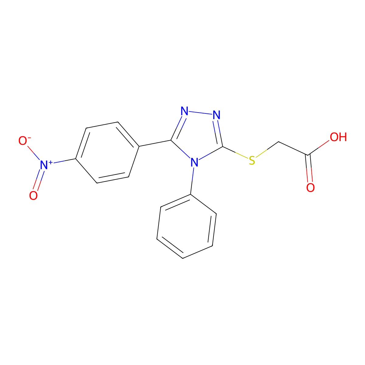 2-{[5-(4-nitrophenyl)-4-phenyl-4H-1,2,4-triazol-3-yl]sulfanyl}acetic acid molecular structure, CAS 790270-85-8
