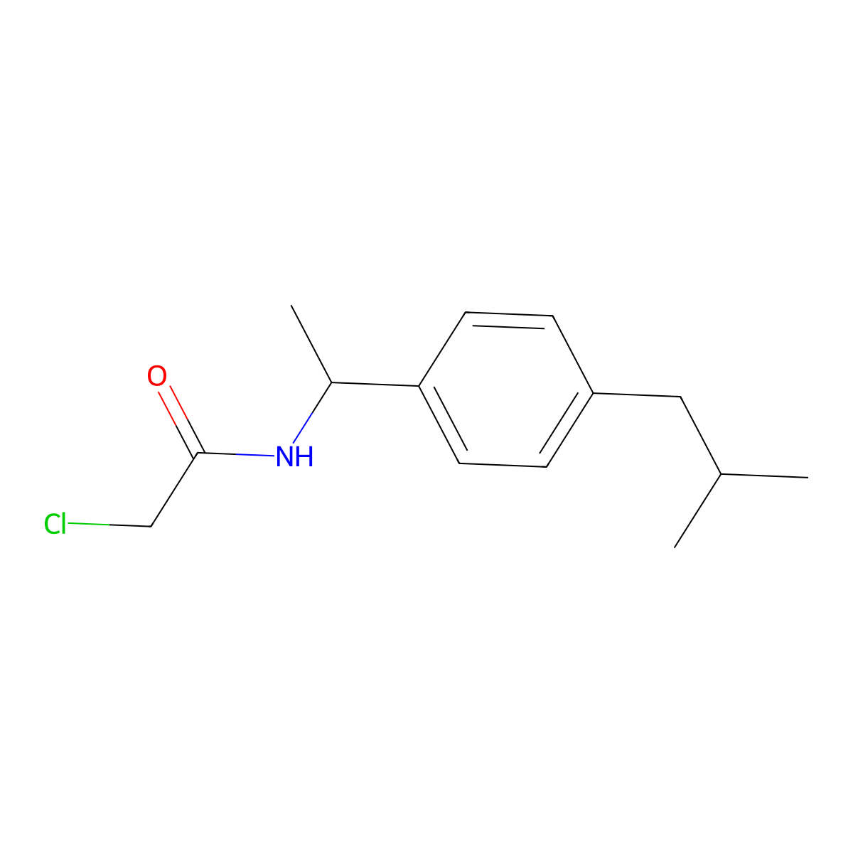 2-chloro-N-[1-(4-isobutylphenyl)ethyl]acetamide molecular structure, CAS 790270-88-1