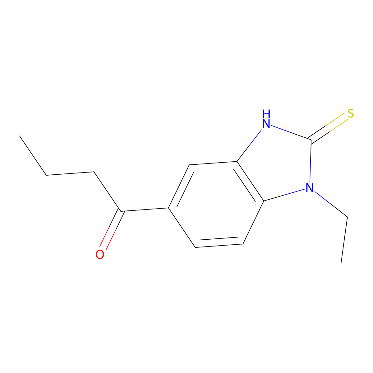 1-(1-ethyl-2-sulfanyl-1H-1,3-benzodiazol-5-yl)butan-1-one molecular structure, CAS 790270-89-2