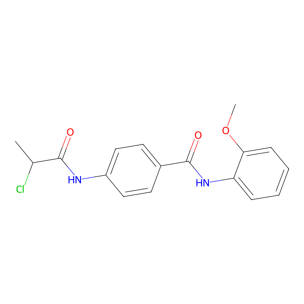 4-(2-chloropropanamido)-N-(2-methoxyphenyl)benzamide molecular structure, CAS 790270-96-1