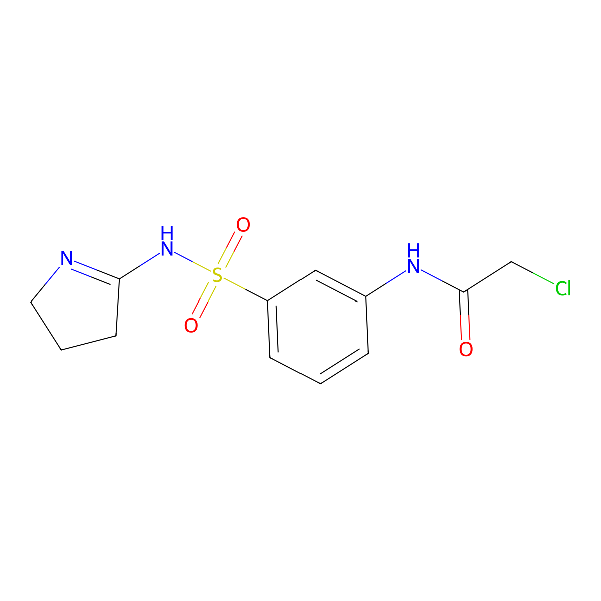 2-chloro-N-{3-[(pyrrolidin-2-ylidene)sulfamoyl]phenyl}acetamide molecular structure, CAS 790270-97-2