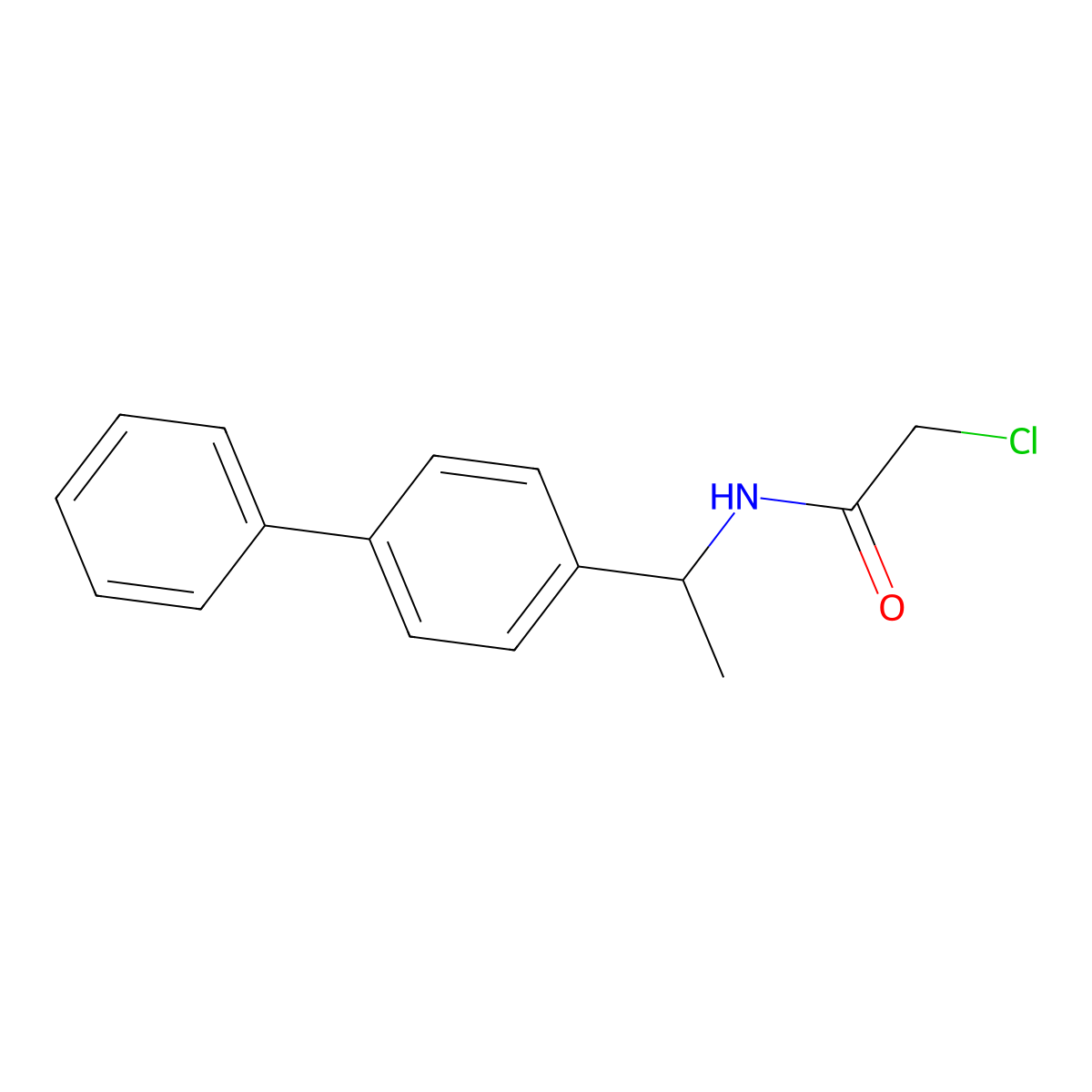 2-chloro-N-[1-(4-phenylphenyl)ethyl]acetamide molecular structure, CAS 790271-00-0
