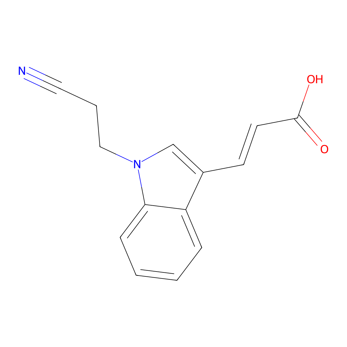 (2E)-3-[1-(2-cyanoethyl)-1H-indol-3-yl]prop-2-enoic acid molecular structure, CAS 790271-01-1