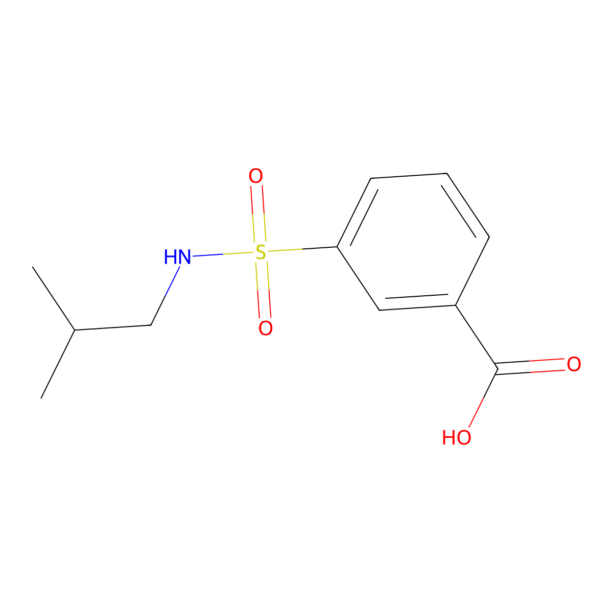 3-[(2-Methylpropyl)sulfamoyl]benzoic acid molecular structure, CAS 790271-04-4