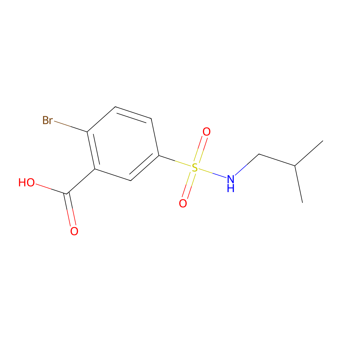 2-Bromo-5-[(2-methylpropyl)sulfamoyl]benzoic acid molecular structure, CAS 790271-05-5