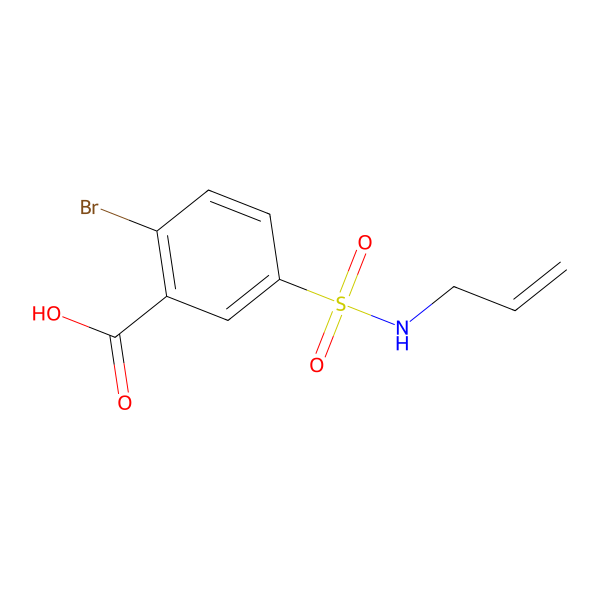 2-Bromo-5-[(prop-2-en-1-yl)sulfamoyl]benzoic acid molecular structure, CAS 790271-07-7
