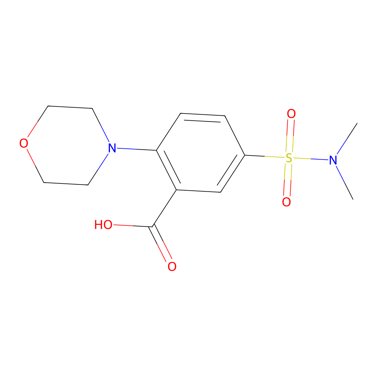 5-(Dimethylsulfamoyl)-2-(morpholin-4-yl)benzoic acid molecular structure, CAS 790271-10-2
