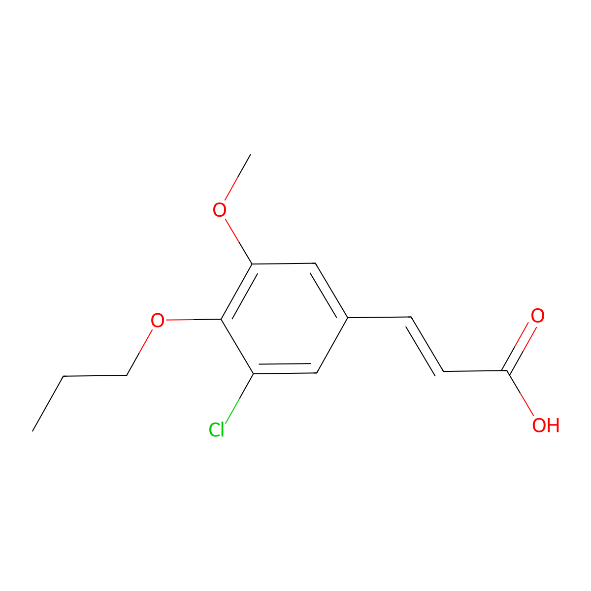 3-(3-Chloro-5-methoxy-4-propoxyphenyl)prop-2-enoic acid molecular structure, CAS 790271-12-4