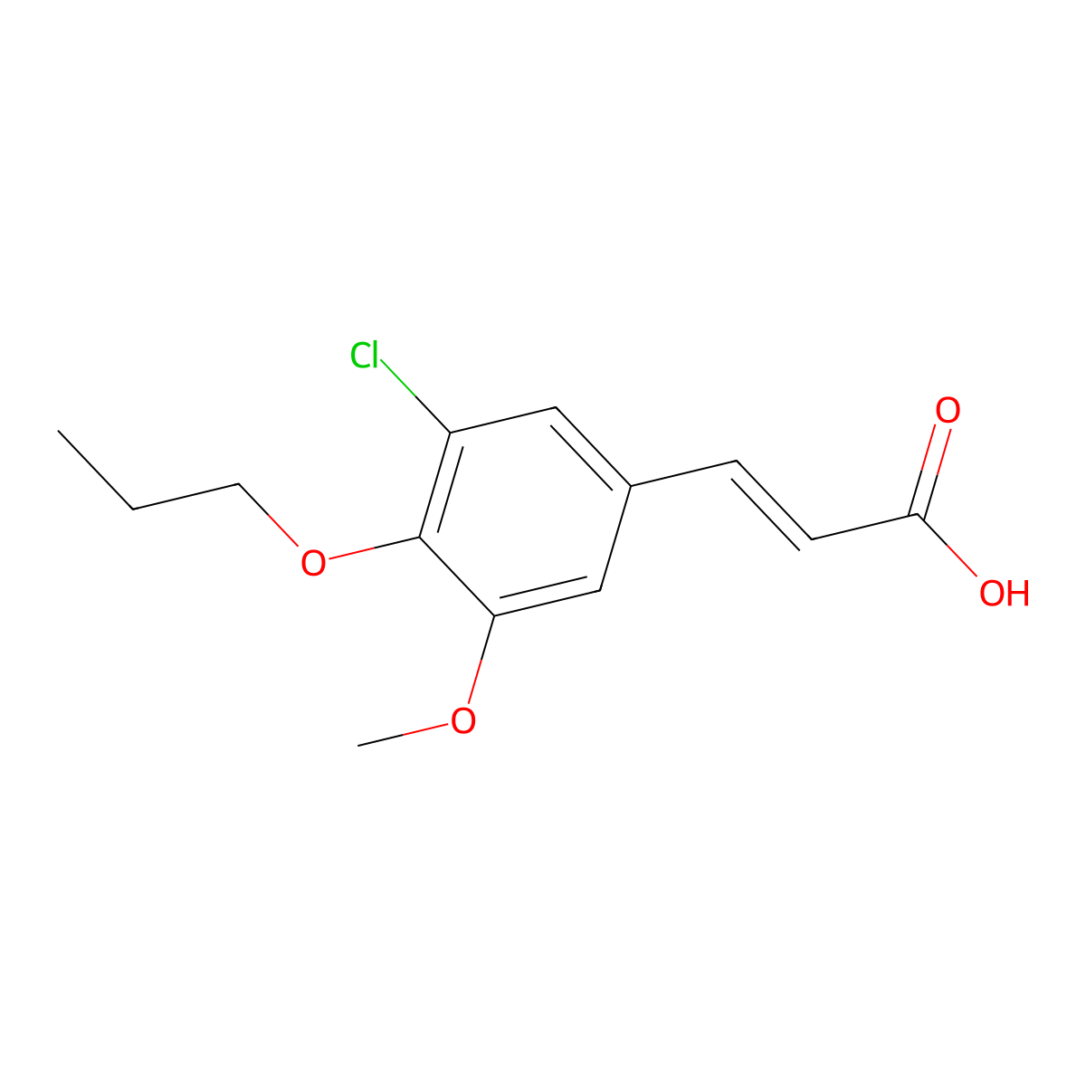 3-(3-Chloro-5-methoxy-4-propoxyphenyl)prop-2-enoic acid molecular structure, CAS 790271-12-4