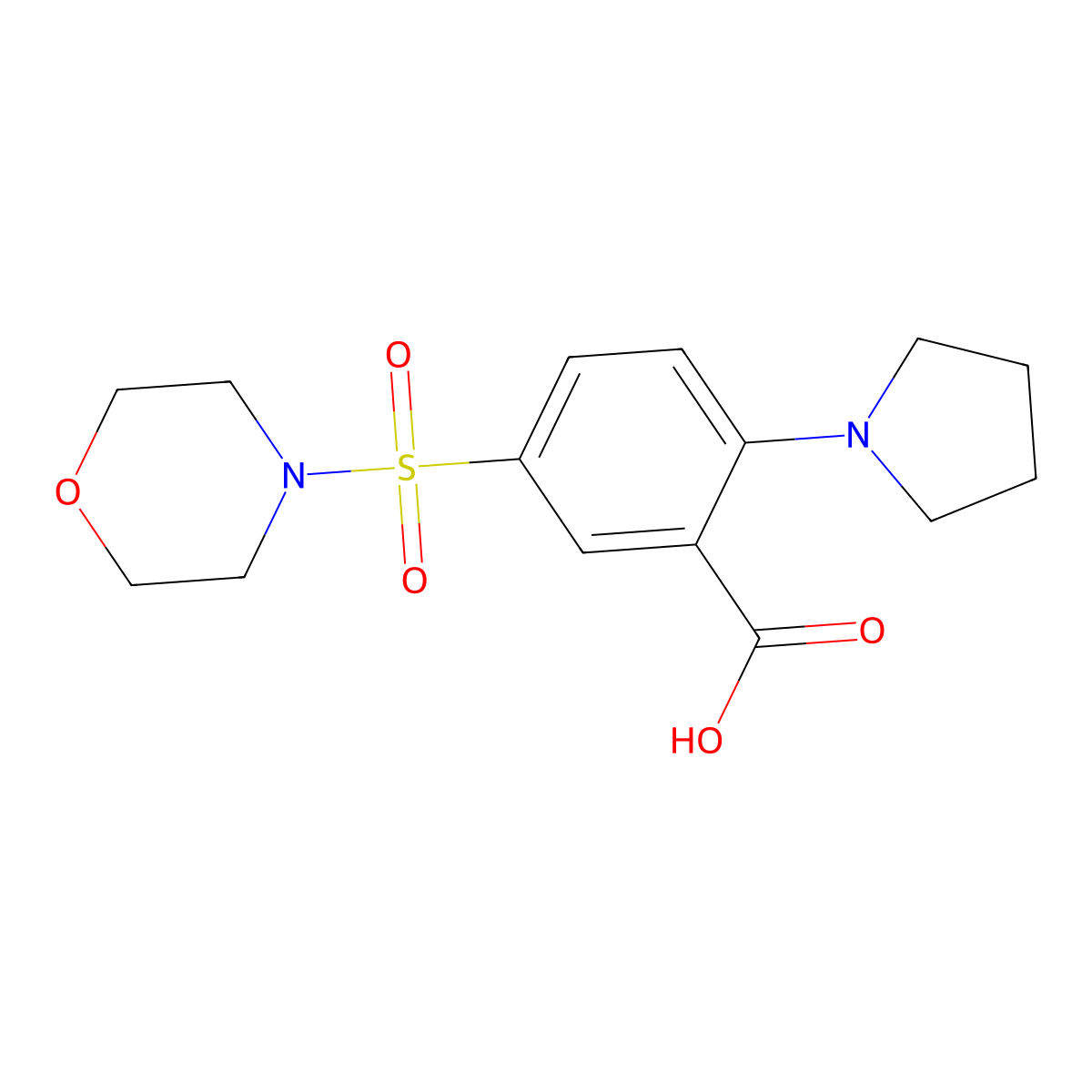5-(Morpholine-4-sulfonyl)-2-(pyrrolidin-1-yl)benzoic acid molecular structure, CAS 790271-13-5
