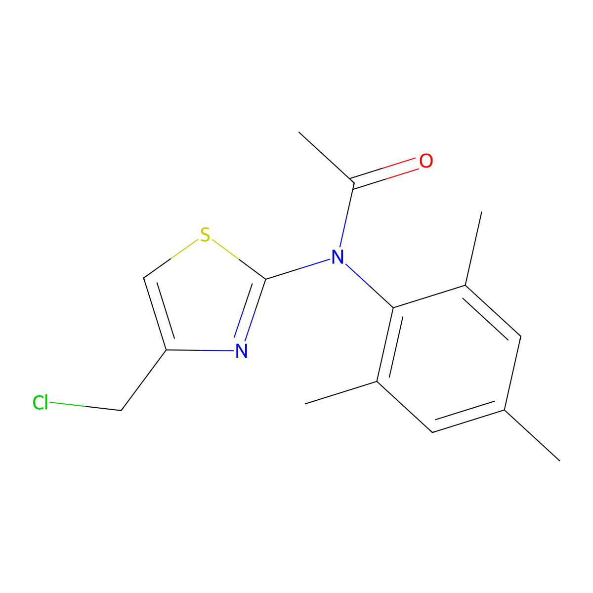 N-[4-(chloromethyl)-1,3-thiazol-2-yl]-N-(2,4,6-trimethylphenyl)acetamide molecular structure, CAS 790271-14-6