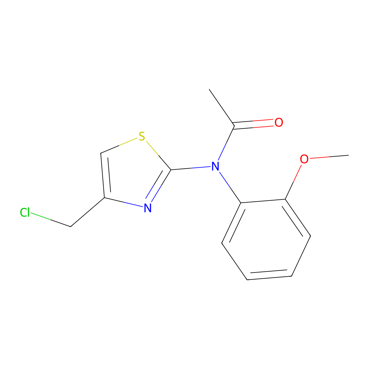 N-[4-(chloromethyl)-1,3-thiazol-2-yl]-N-(2-methoxyphenyl)acetamide molecular structure, CAS 790271-15-7