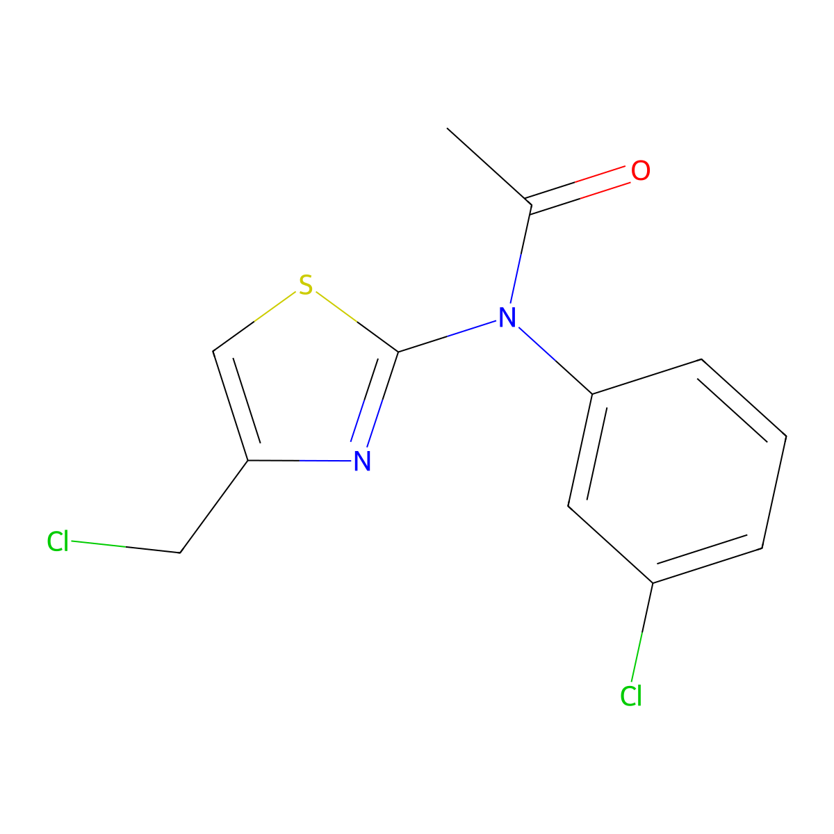 N-[4-(chloromethyl)-1,3-thiazol-2-yl]-N-(3-chlorophenyl)acetamide molecular structure, CAS 790271-17-9