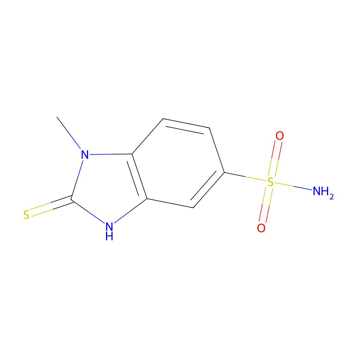 2-mercapto-1-methyl-1H-benzimidazole-5-sulfonamide molecular structure, CAS 790271-20-4