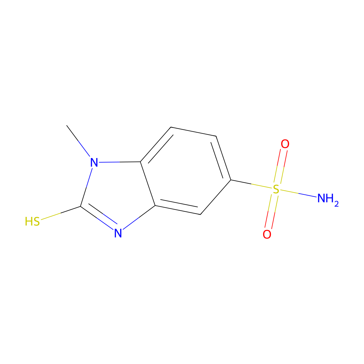 2-mercapto-1-methyl-1H-benzimidazole-5-sulfonamide molecular structure, CAS 790271-20-4