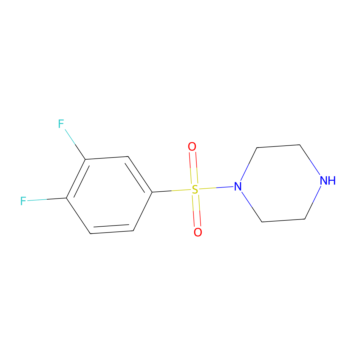 1-(3,4-Difluoro-benzenesulfonyl)-piperazine molecular structure, CAS 790271-21-5