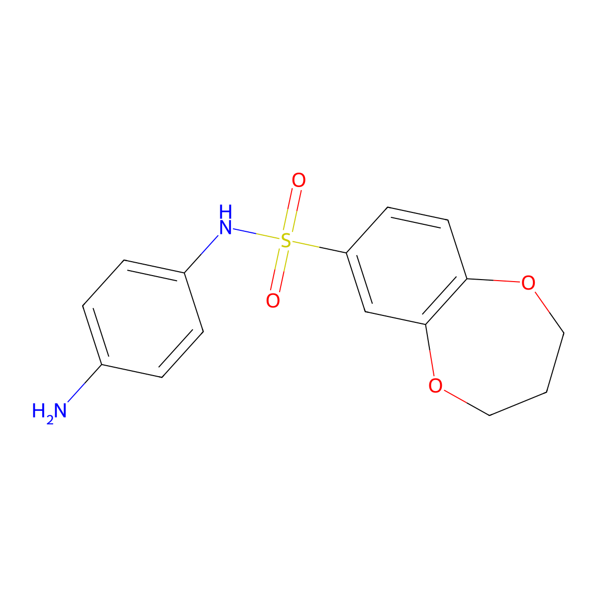 N-(4-aminophenyl)-3,4-dihydro-2H-1,5-benzodioxepine-7-sulfonamide molecular structure, CAS 790271-22-6