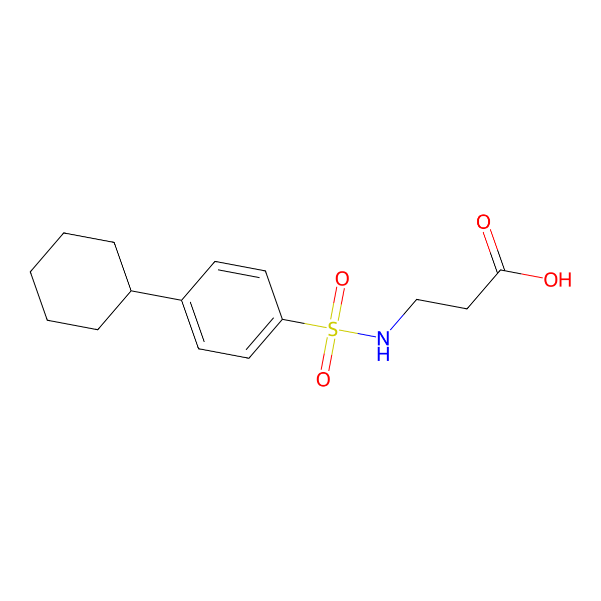 3-(4-Cyclohexylbenzenesulfonamido)propanoic acid molecular structure, CAS 790271-25-9