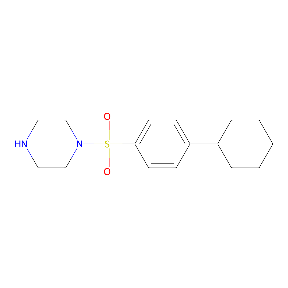1-(4-Cyclohexylbenzenesulfonyl)piperazine molecular structure, CAS 790271-26-0