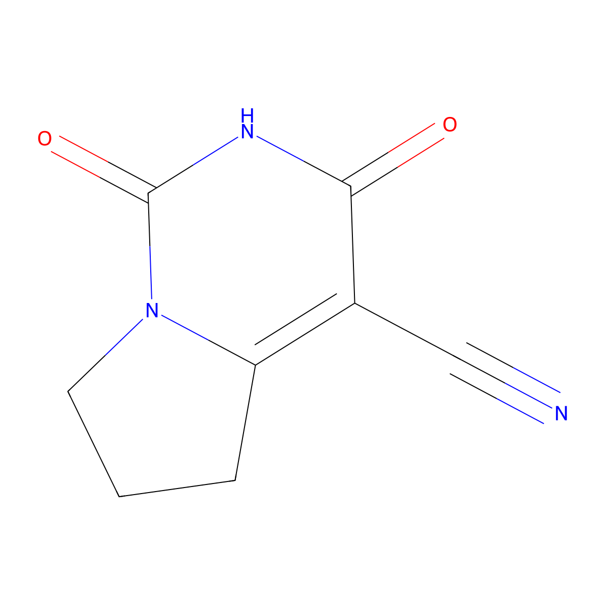 1,3-dioxo-1H,2H,3H,5H,6H,7H-pyrrolo[1,2-c]pyrimidine-4-carbonitrile molecular structure, CAS 790271-42-0
