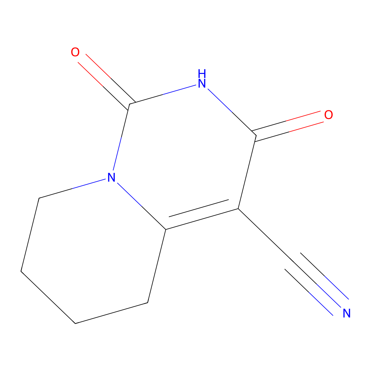 1,3-dioxo-2,3,5,6,7,8-hexahydro-1H-pyrido[1,2-c]pyrimidine-4-carbonitrile molecular structure, CAS 790271-43-1