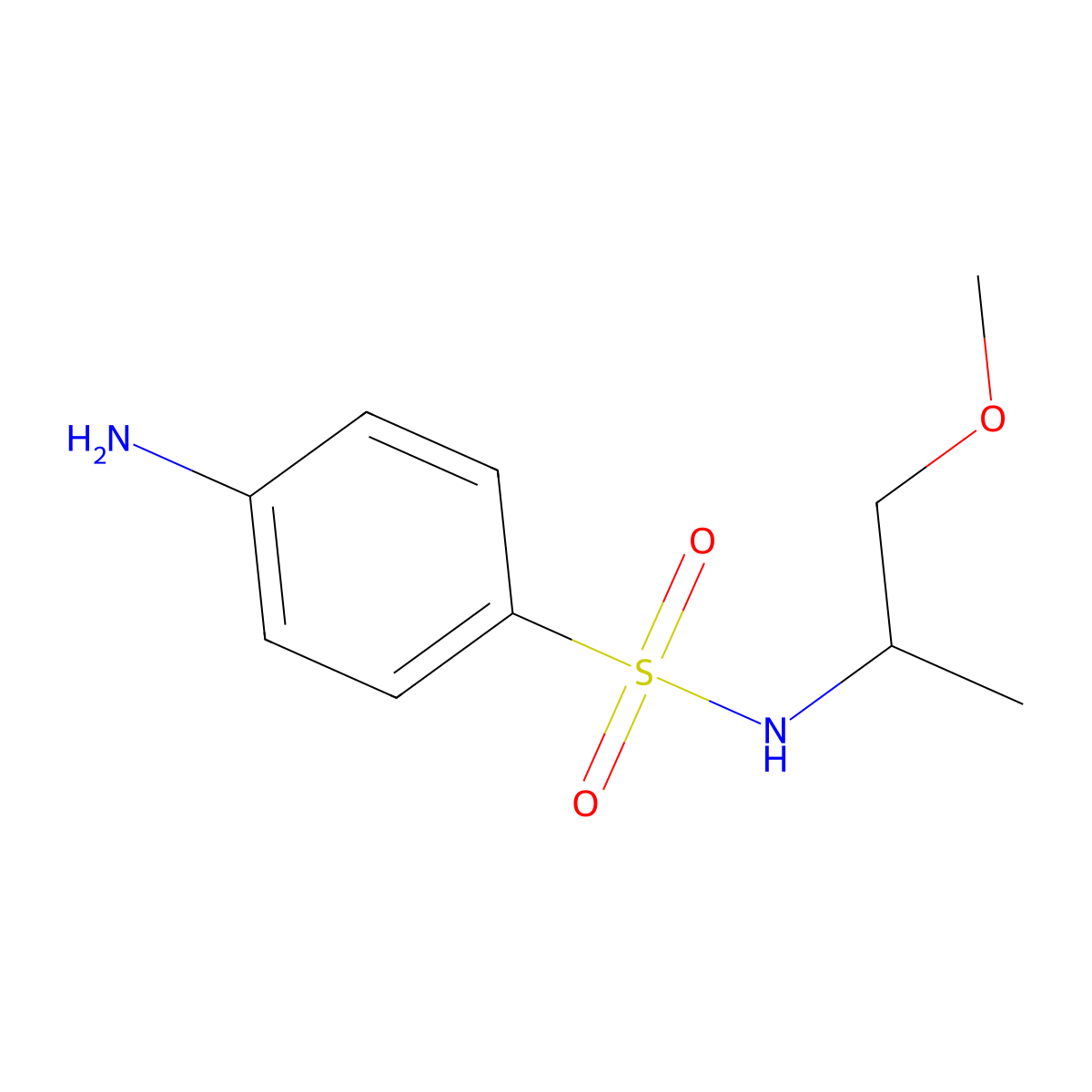 4-amino-N-(1-methoxypropan-2-yl)benzene-1-sulfonamide molecular structure, CAS 790272-09-2