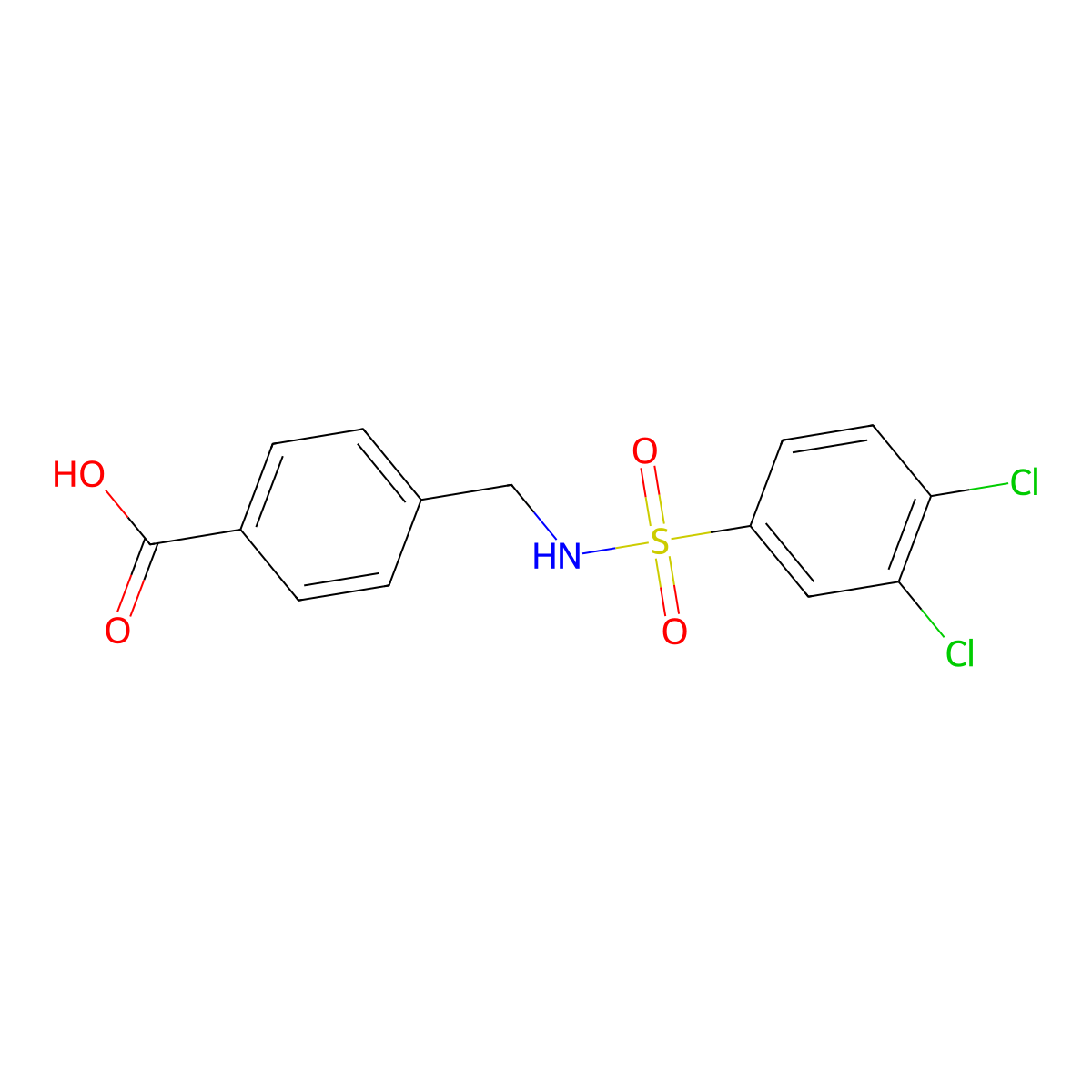 4-(3,4-Dichlorobenzenesulfonamidomethyl)benzoic acid molecular structure, CAS 790272-17-2