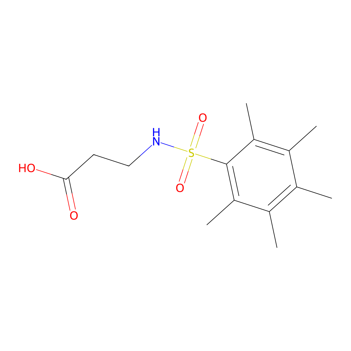 3-{[(Pentamethylphenyl)sulfonyl]amino}propanoic acid molecular structure, CAS 790272-20-7
