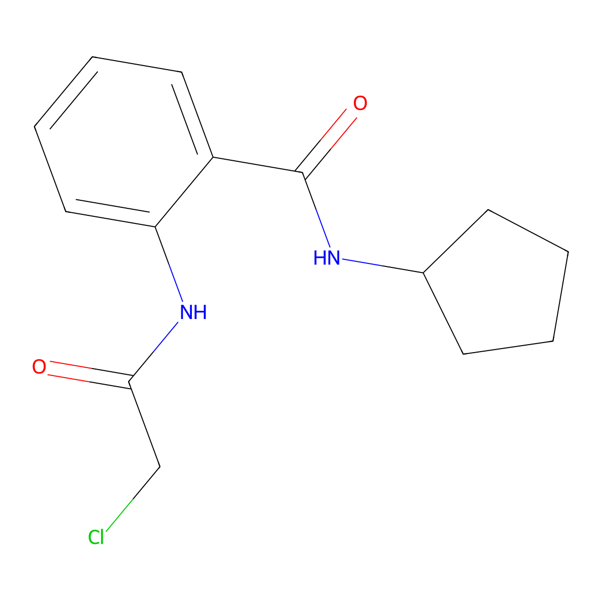 2-(2-chloroacetamido)-N-cyclopentylbenzamide molecular structure, CAS 790272-22-9