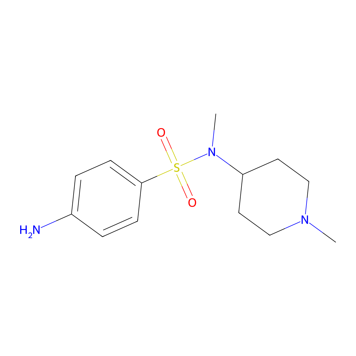 4-amino-N-methyl-N-(1-methylpiperidin-4-yl)benzenesulfonamide molecular structure, CAS 790272-23-0