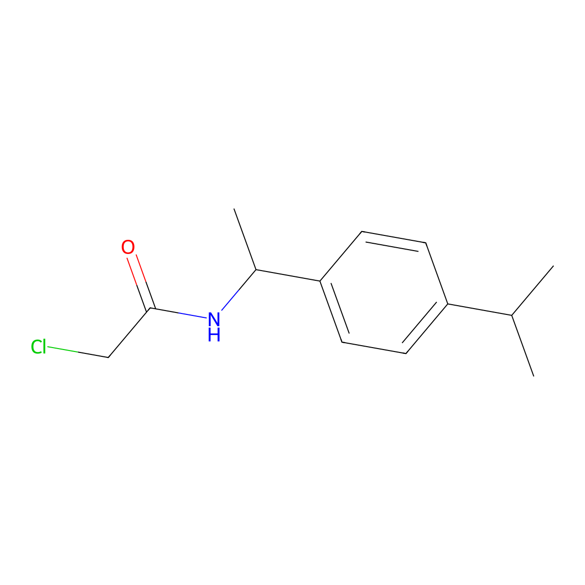 2-chloro-N-{1-[4-(propan-2-yl)phenyl]ethyl}acetamide molecular structure, CAS 790272-31-0
